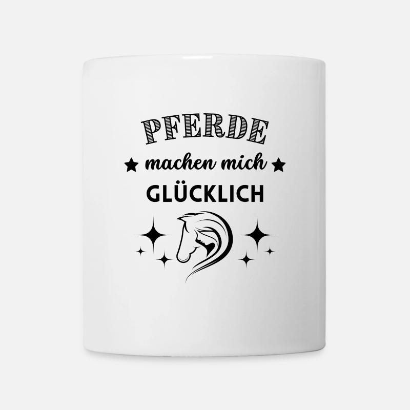 Pferde machen mich glücklich - Tasse - Weiß