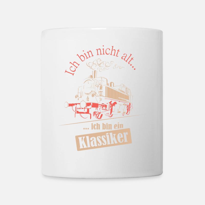 alte Lokomotive Schmalspur sächsische Bahn Sprüche - Tasse - Weiß