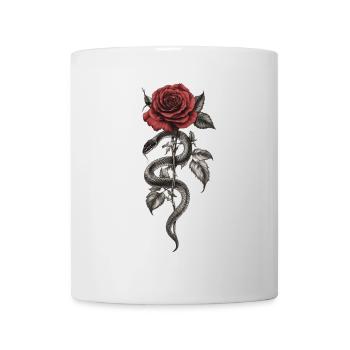 Serpent Rose Esthétique Florale Serpent Cadeau - Mug blanc - blanc - Devant