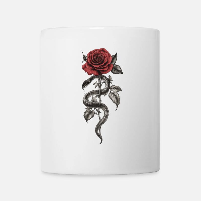 Natter Rose Blumen Ästhetik Schlange Geschenk - Tasse - Weiß