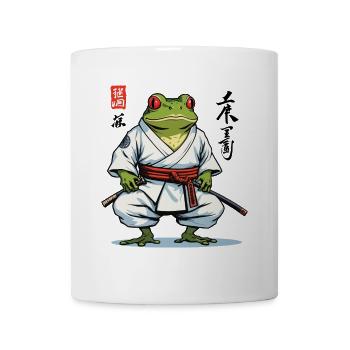 Grenouille samouraï Vintage Ukiyo-e Style Esthétique - Mug blanc - blanc - Devant