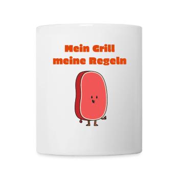 mein grill, meine regeln - Tasse - Weiß - Vorne