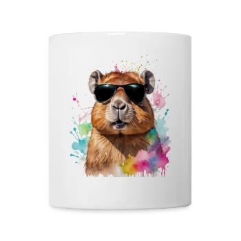 Capybara Sunglasses Capy Colorful Animal Design Print - Mug - white - Front