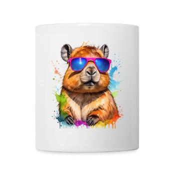 Capybara Sunglasses Capy Colorful Animal Design Print - Mug - white - Front