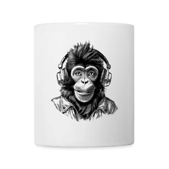 Naturschutz-Shirt mit Schimpansen für Musikfans - Tasse - Weiß - Vorne
