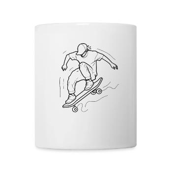 Skateboarder Drawing - Mug - white - Front