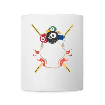 Totenkopf mit Biilierdkugeln - Tasse - Weiß - Vorne