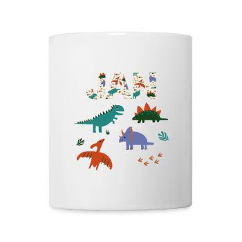 JAN - Beautiful boy name with dinosaur - Mug - white - Front