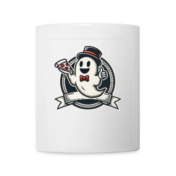 Halloween Funny Ghost With Pizza - Mug - white - Front