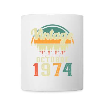 Oktober 1974 Vinatge 1974 Geburtstagsgeschenk - Tasse - Weiß - Vorne