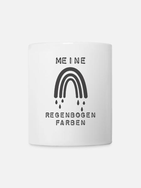 Meine Regenbogen Farben Schwarz Dunkelbunt Düster - Tasse - Weiß
