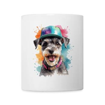 Miniature Schnauzer Snapback Cap Chien Animal Design Imprimer - Mug blanc - blanc - Devant
