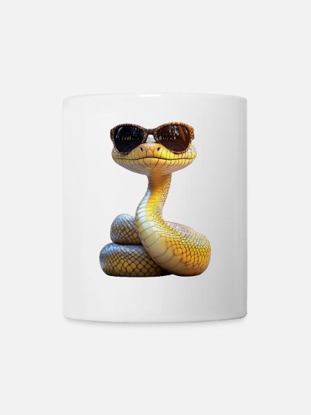 Schlange Python Kobra Mamba Klapperschlange Snake - Tasse - Weiß