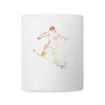 Vintage Snowboarder Drawing - Mug - white - Front