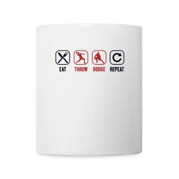 Essen, Werfen, Wiederholen, Prisonball, Teamspiel - Tasse - Weiß - Vorne
