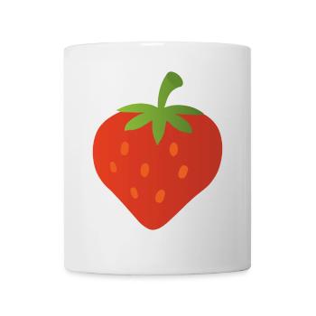 Red Strawberry Heart Illustration for Clothes - Mug - white - Front
