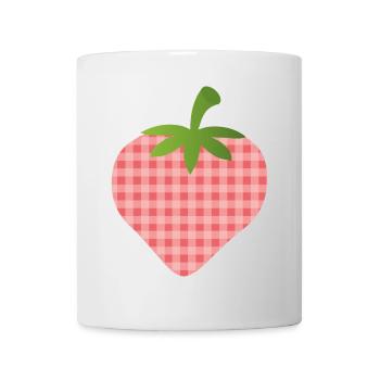 Fraise à carreaux - personnalisable - Mug blanc - blanc - Devant