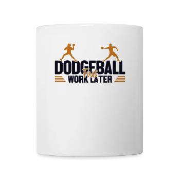 Völkerball erstes Werk, später Teamspiel Prisonball - Tasse - Weiß - Vorne