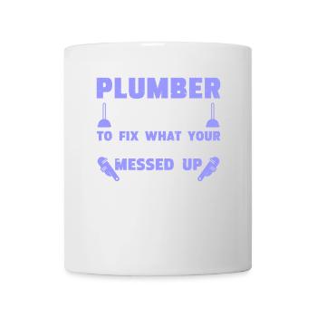 Drôle Je suis plombier - Mug blanc - blanc - Devant