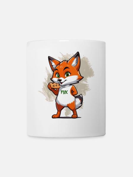 Fuchs mit Keksen - Tasse - Weiß