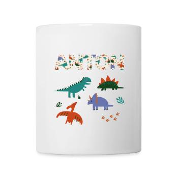 ANTON - Beautiful boy name with dinosaur - Mug - white - Front