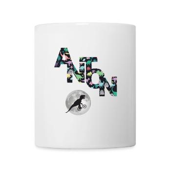 ANTON - Beautiful boy name with dinosaur - Mug - white - Front
