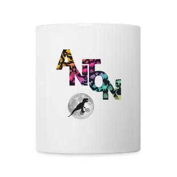 ANTON - Beau prénom de garçon avec dinosaure - Mug blanc - blanc - Devant