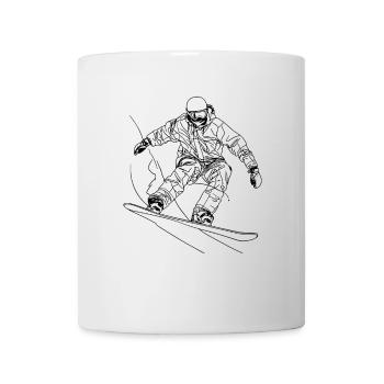 Snowboarder Line Art - Mug - white - Front