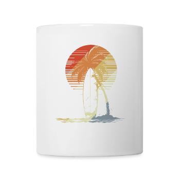 Surfbrett Vintage - Tasse - Weiß - Vorne