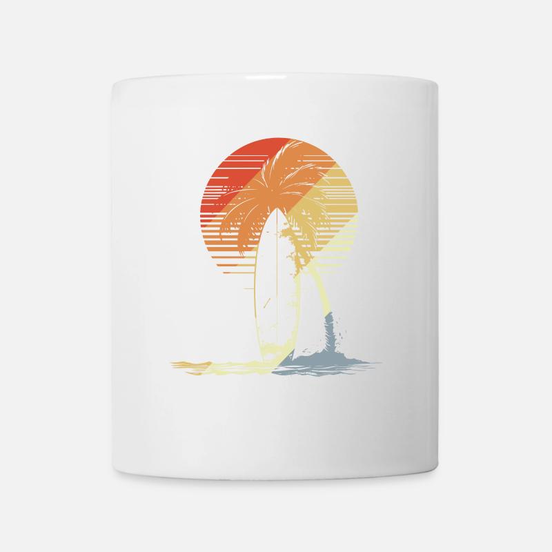 Surfbrett Vintage - Tasse - Weiß