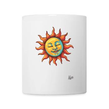 Fröhliche, entspannte Retro-Sonne - Tasse - Weiß - Vorne
