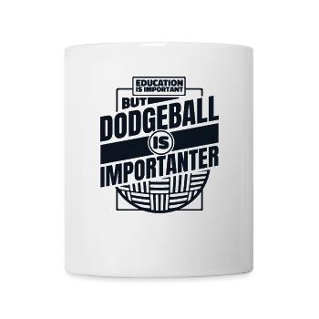 L’éducation est importante, mais le ballon chasseur l’est - Mug blanc - blanc - Devant