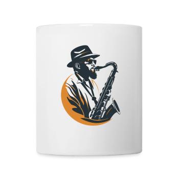 Graphisme Saxophoniste - Mug blanc - blanc - Devant