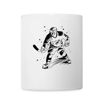 Eishockeyspieler Cartoon Stil - Tasse - Weiß - Vorne