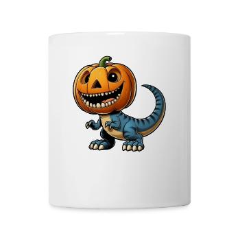 Halloween T-Rex Dinosaur Funny Whimsical Comic - Mug - white - Front