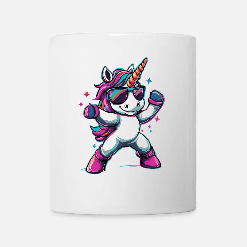 Licorne dabbing cool avec des lunettes de soleil - Mug blanc - blanc