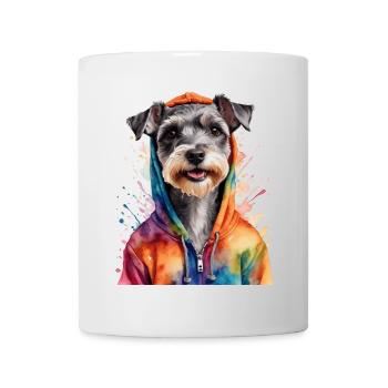 Zwergschnauzer Hoodie Hund Lustig Tier Print - Tasse - Weiß - Vorne