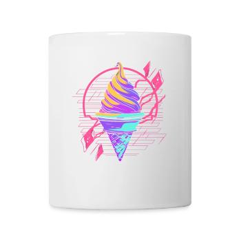 Eiswaffel Synthwave - Tasse - Weiß - Vorne