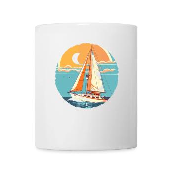 Segeln Comic Look - Tasse - Weiß - Vorne