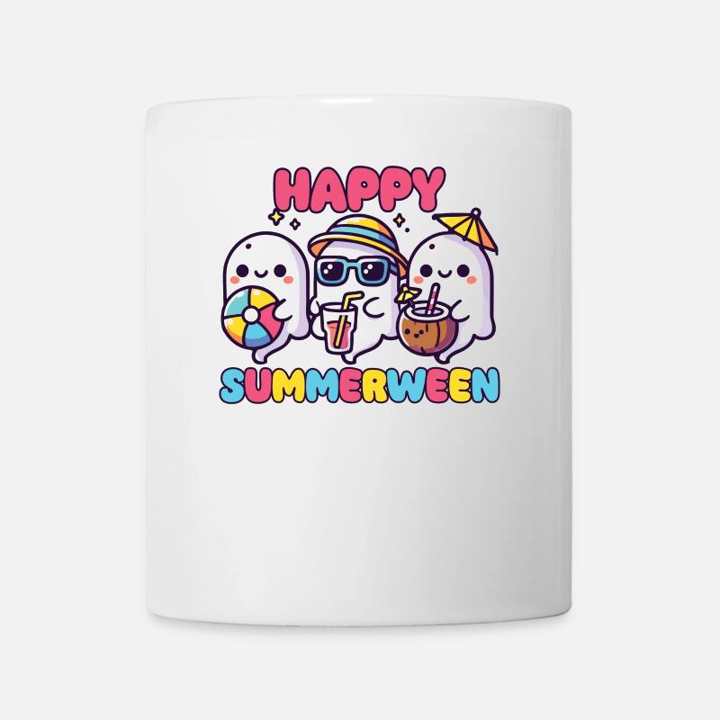 Happy Summerween Sommer Halloween Geist - Tasse - Weiß