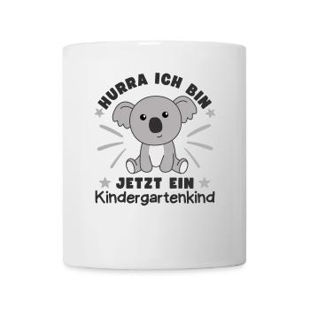 Hourra, je suis un enfant de maternelle Koala maintenant - Mug blanc - blanc - Devant