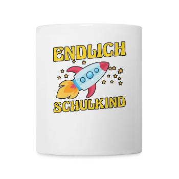 Rakete Kita Abgänger Schulanfang Schulkind Einschu - Tasse - Weiß - Vorne