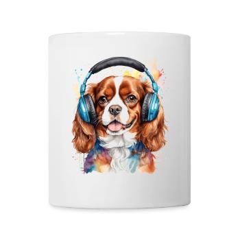Cavalier King Charles Spaniel Casque Dog Print - Mug blanc - blanc - Devant