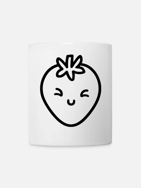 Erdbeere - Tasse - Weiß