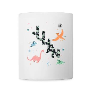 JULIAN - Schöner Jungen Name mit Dinosaurier - Tasse - Weiß - Vorne