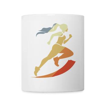 Vintage Läuferin Grafik - Tasse - Weiß - Vorne