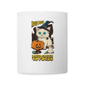 Hocus Pocus Katze Kürbis Halloween Lustig - Tasse - Weiß - Vorne