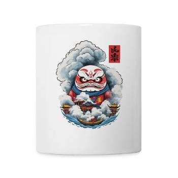 Japanischer Daruma Aesthetic Yokai Design - Tasse - Weiß - Vorne