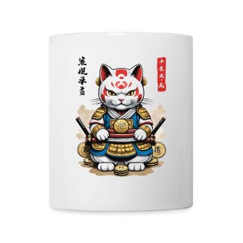 Samurai Cat in Aesthetic Japan Style - Mug - white - Front