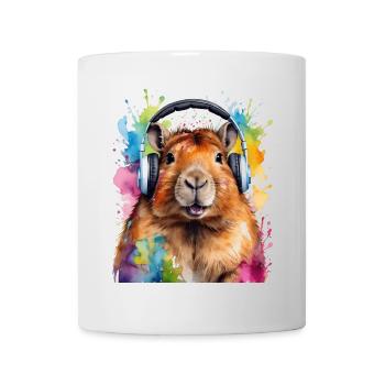 Capybara Casque Capy Coloré Animal Design Imprimer - Mug blanc - blanc - Devant